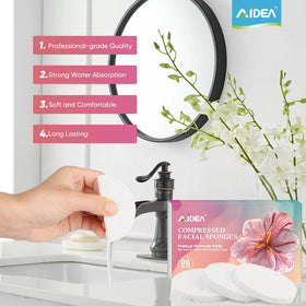 AIDEA sponge removing makeup demonstrating effective cleansing benefit