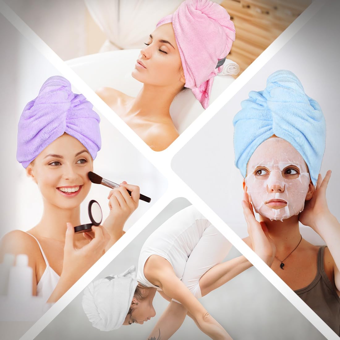 AIDEA wrap on wet hair demonstrating rapid absorption and drip prevention
