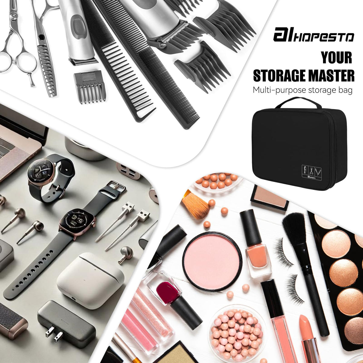 AIHOPESTO size comparison with clippers illustrating compact capacity