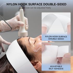 AIHOPESTO model wearing headband during a facial showing hair kept clear