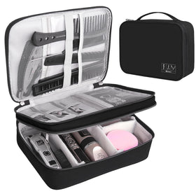 AIHOPESTO front view of black barber case showing compact professional protection