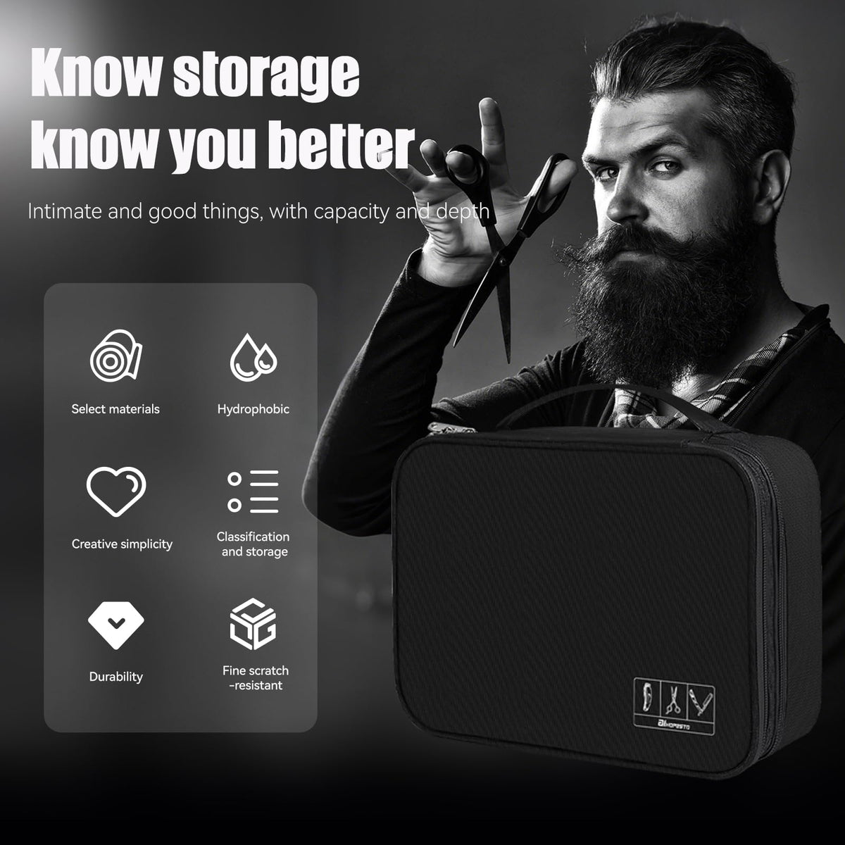 AIHOPESTO case packed in travel luggage for barbers on-the-go