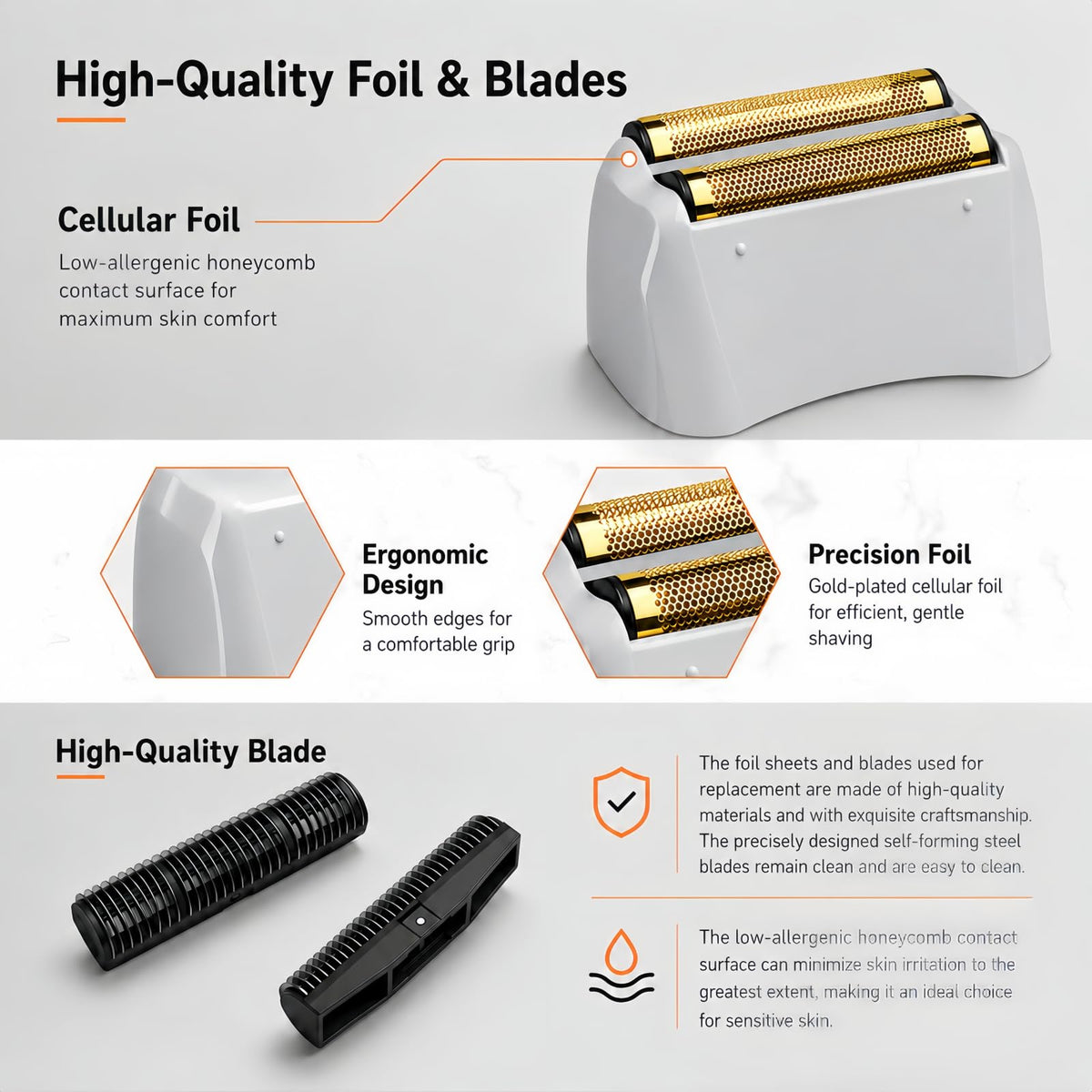 AIJALY foil and cutter installed on an Andis shaver, shows exact fit