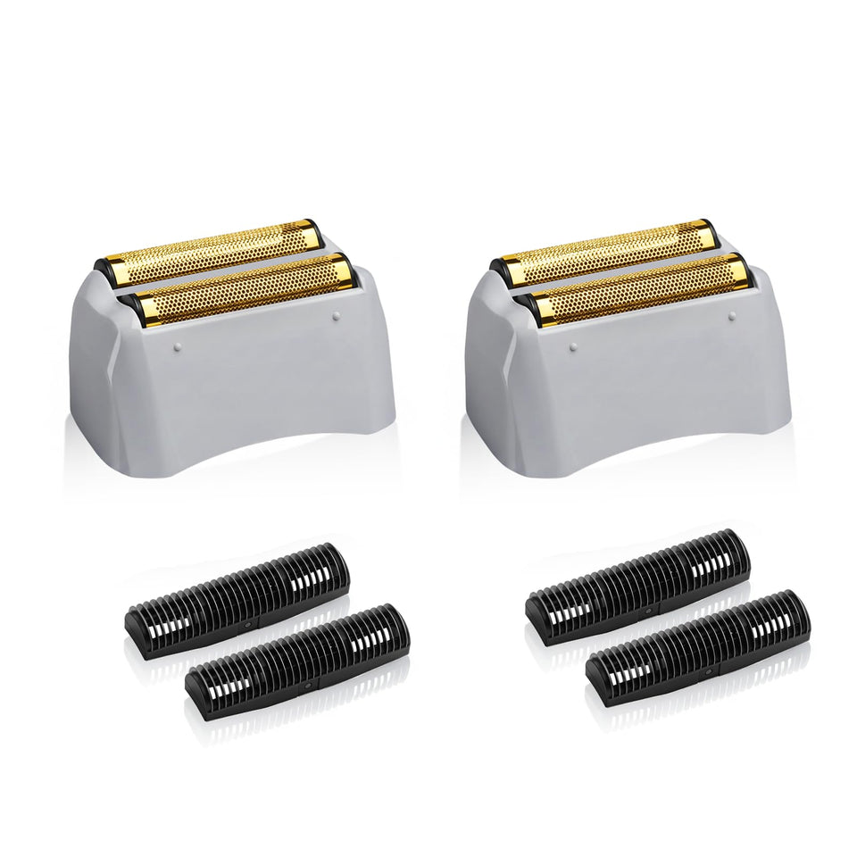 AIJALY front view of golden replacement foil and cutter set, restore shaver performance