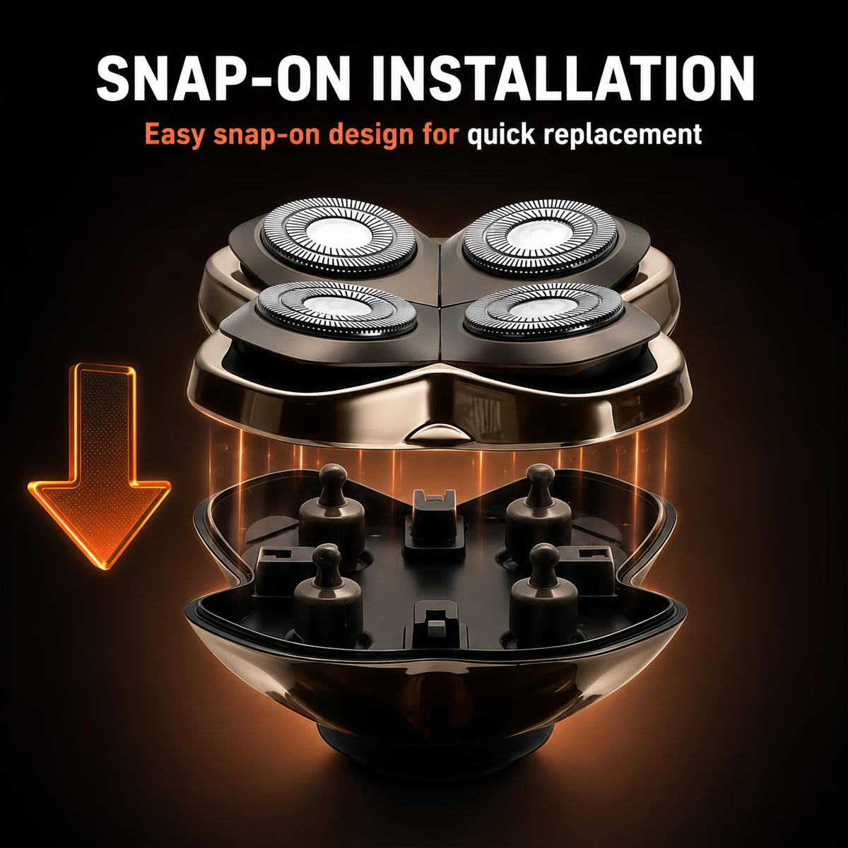 AIJALY replacement head installed on shaver showing smooth shave performance benefit
