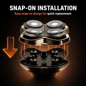 AIJALY replacement head installed on shaver showing smooth shave performance benefit