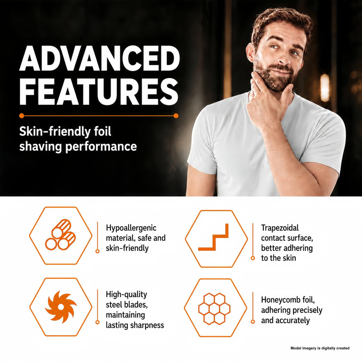 AIJALY lifestyle bathroom setup with shaver, convenient ready-to-use replacements