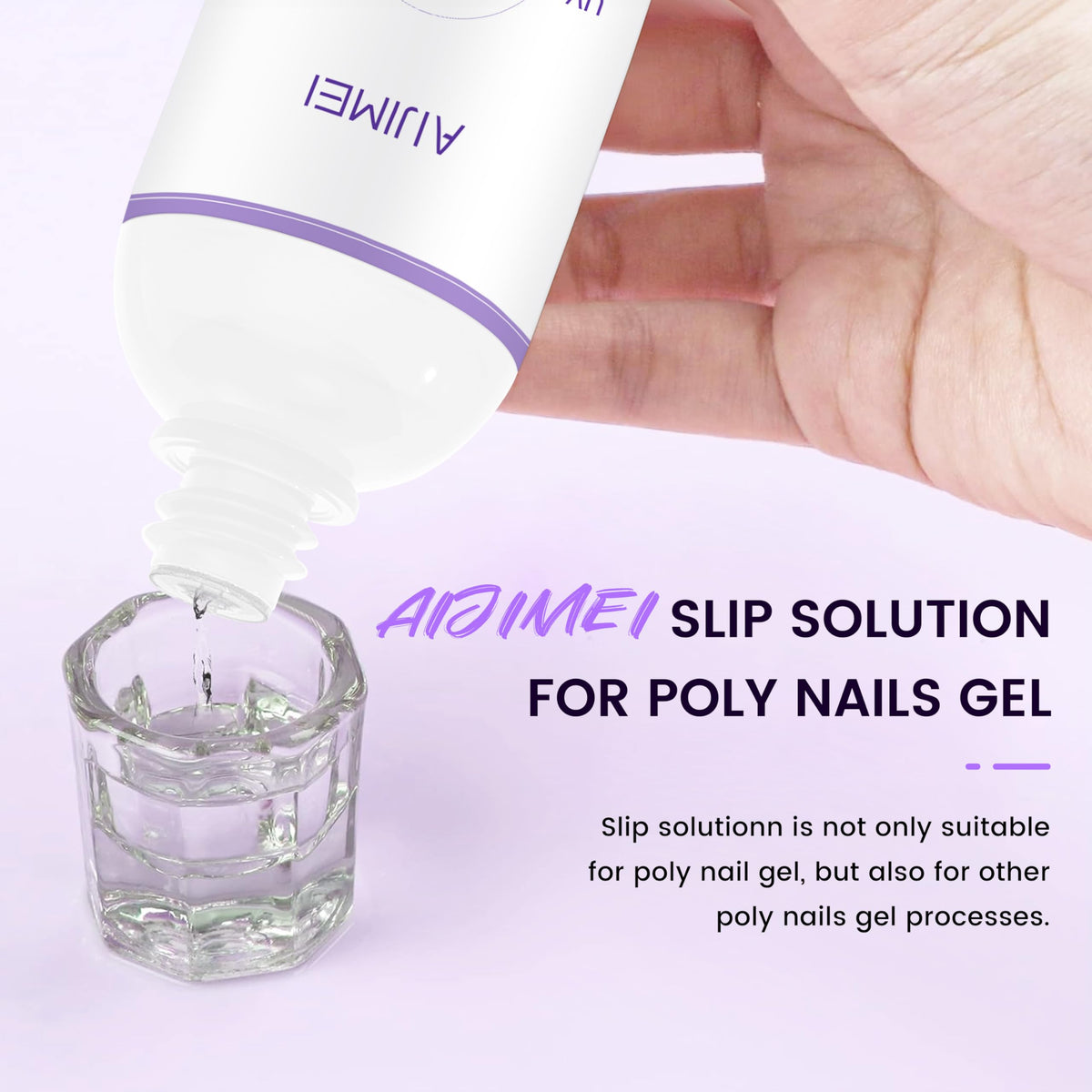 AIJIMEI brush applying polygel on nail demonstrating smoother application benefit