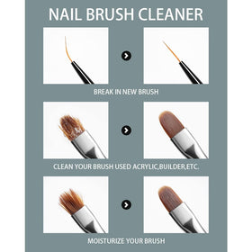 AIJIMEI brush soaking in cup to dissolve gel residue and protect bristles