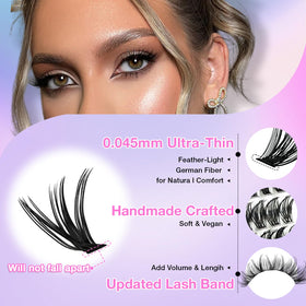 AILAISHI finished cat-eye look on model, natural volume and dramatic outer lift