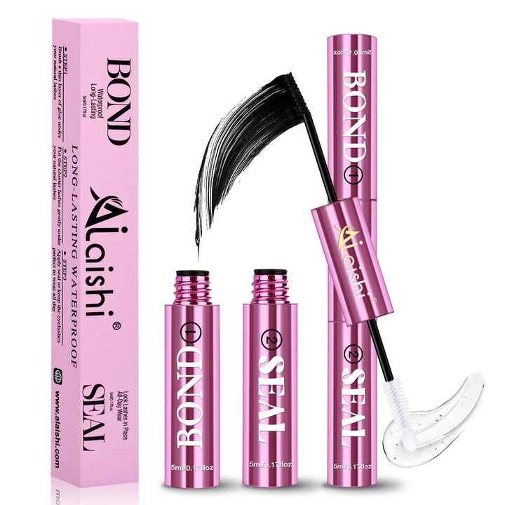 AILAISHI front packaging showing dual 5ml bond and seal bottles, clear benefits