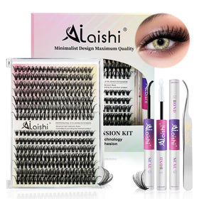 AILAISHI front packaging showing full lash clusters kit and tools, convenient all-in-one set