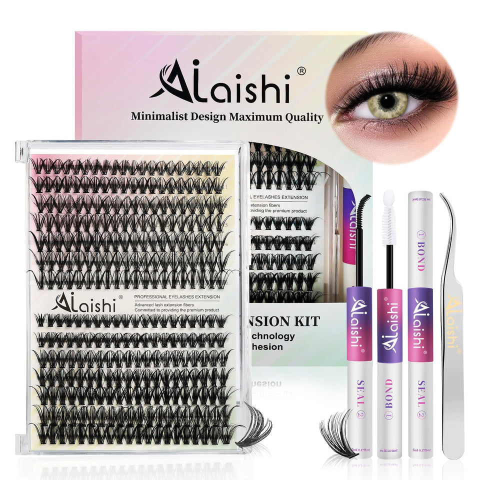 AILAISHI front packaging showing full lash clusters kit and tools, convenient all-in-one set