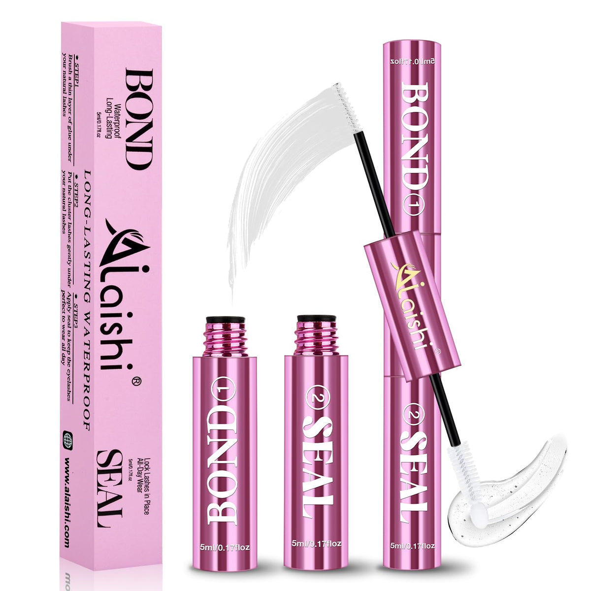 AILAISHI front packaging showing both white and black 5ml bottles and benefits