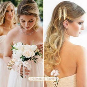 Aileam glitter hair clip detail highlighting rose-gold shimmer and message