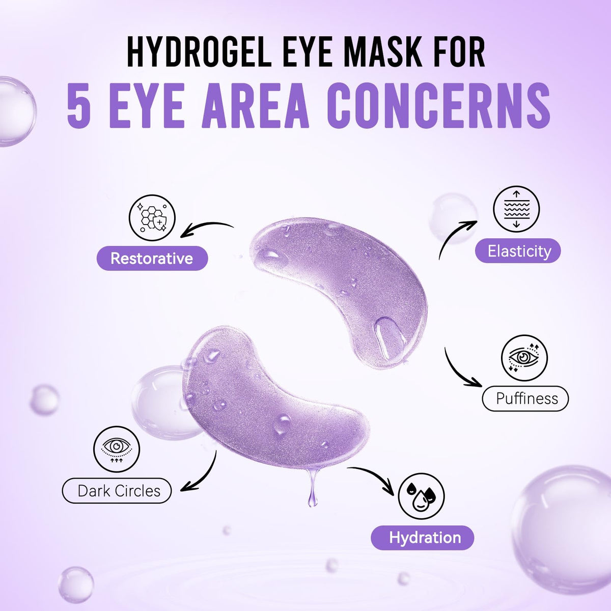 AILEORY single under-eye patch close-up showing smooth hydrogel and fit