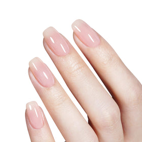 AILLSA cured nails close-up demonstrating glossy, natural-looking manicure durability