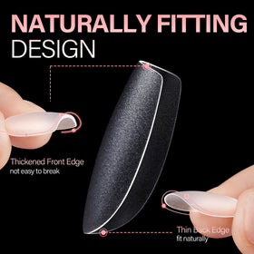 AILLSA tip being applied to a natural nail for a fast, salon-style result