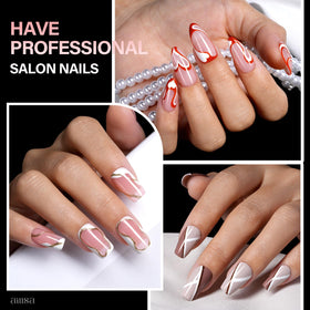 AILLSA hands wearing almond tips showing natural look and everyday wear