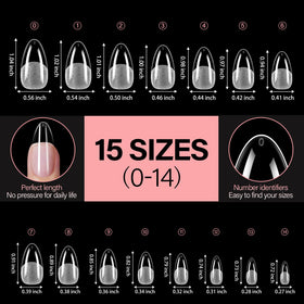 AILLSA array displaying 15 sizes and 120 pieces for easy size matching