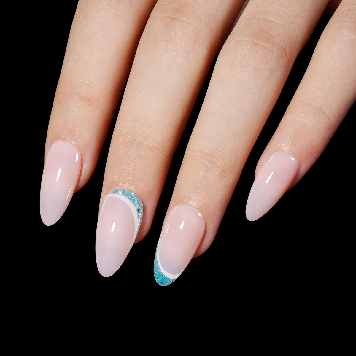 AILLSA clear tips painted to show polish compatibility and results