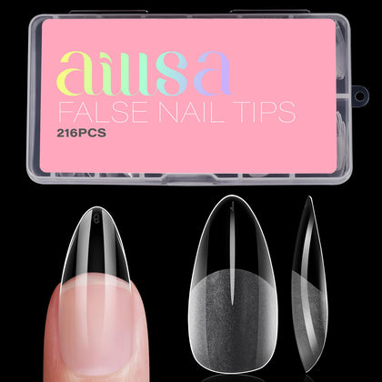 AILLSA front packaging showing 216-piece clear tips and full cover convenience