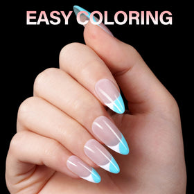 AILLSA tips with polish and overlay demonstrating suitability for nail art