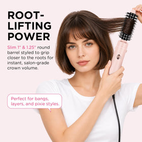 Aima Beauty 1.25-inch head attached closeup showing smooth volumizing performance