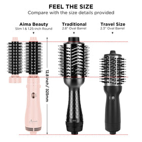Aima Beauty in use on damp hair creating a shiny blowout quickly