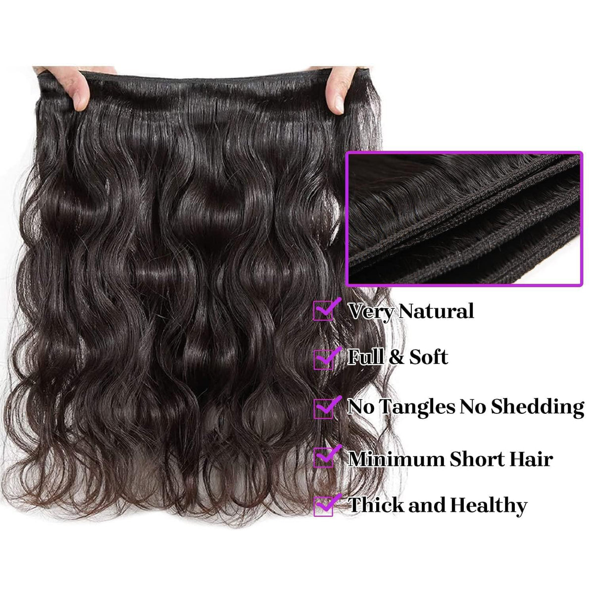 AIMAKER bundles laid out showing 18, 20, 22, 24 inch length options