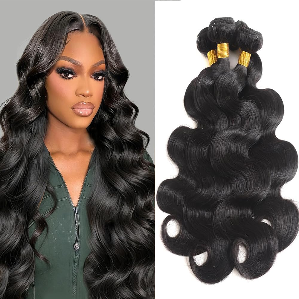 AIMAKER front view of four body wave bundles showing full-pack benefit