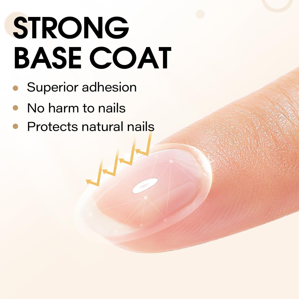 AIMEILI being applied on natural nails demonstrating fast curing and glossy finish