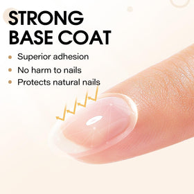 AIMEILI being applied on natural nails demonstrating fast curing and glossy finish