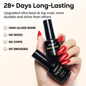 AIMEILI open bottles with brush showing smooth gel consistency for easy application