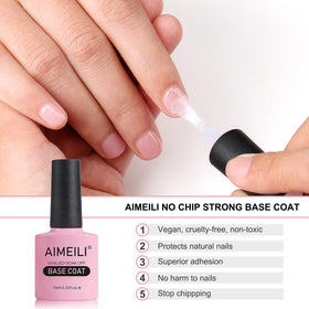 AIMEILI top coat close-up illustrating high-gloss protective shine