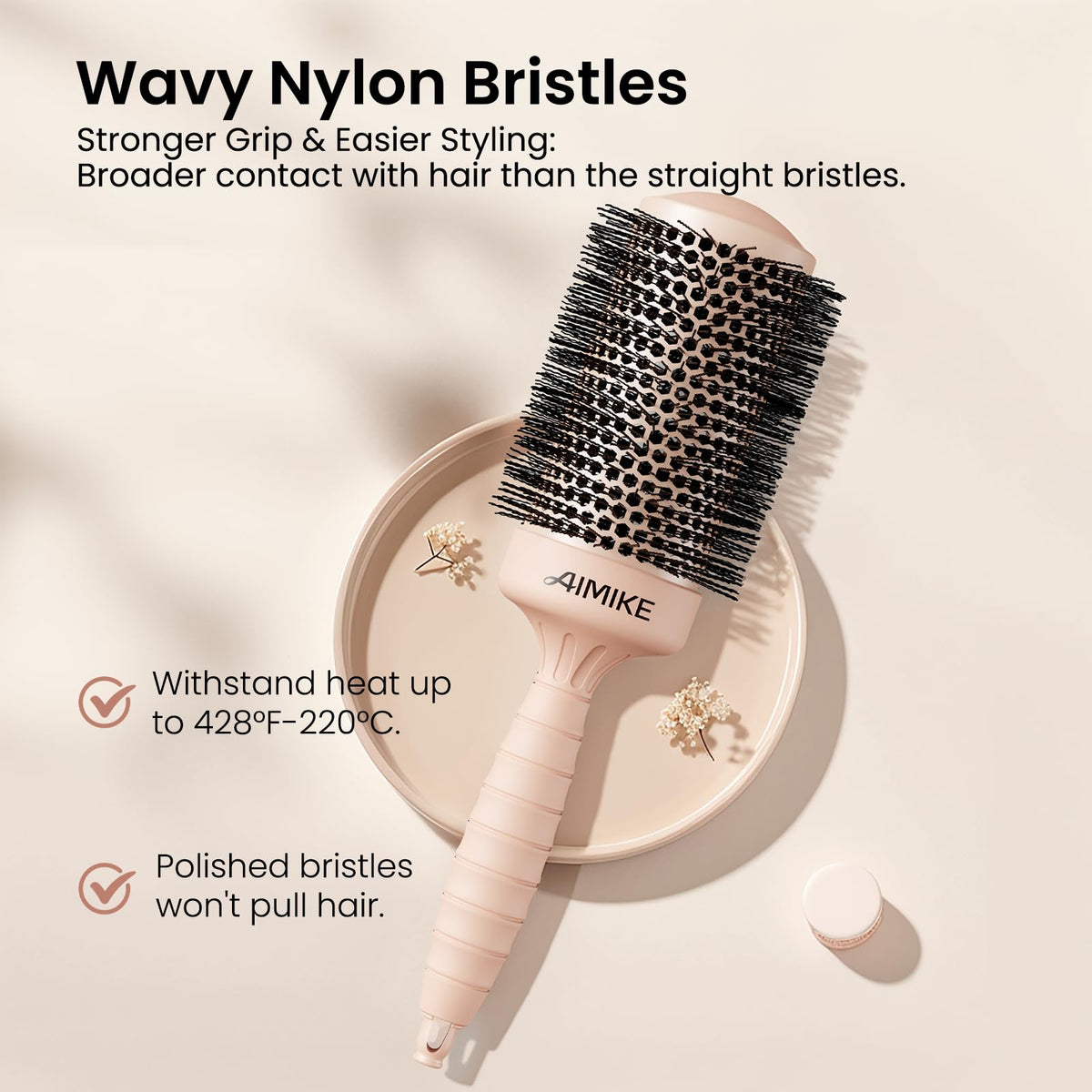 AIMIKE brush held in hand for size comparison and easy maneuvering