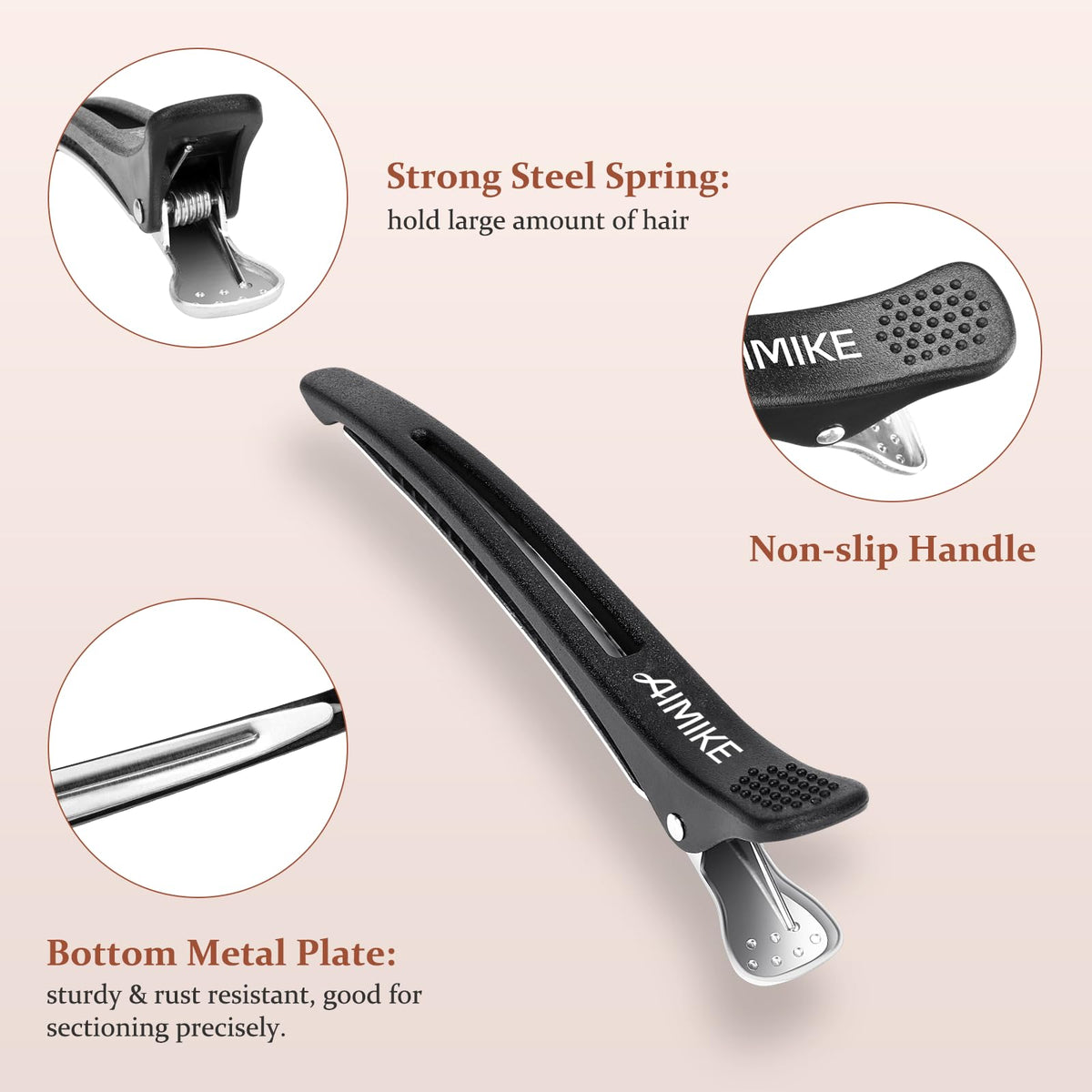 AIMIKE clips in salon use securing sections during styling for reliable hold