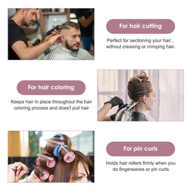 AIMIKE clips in use by stylist securing sections for precision cutting