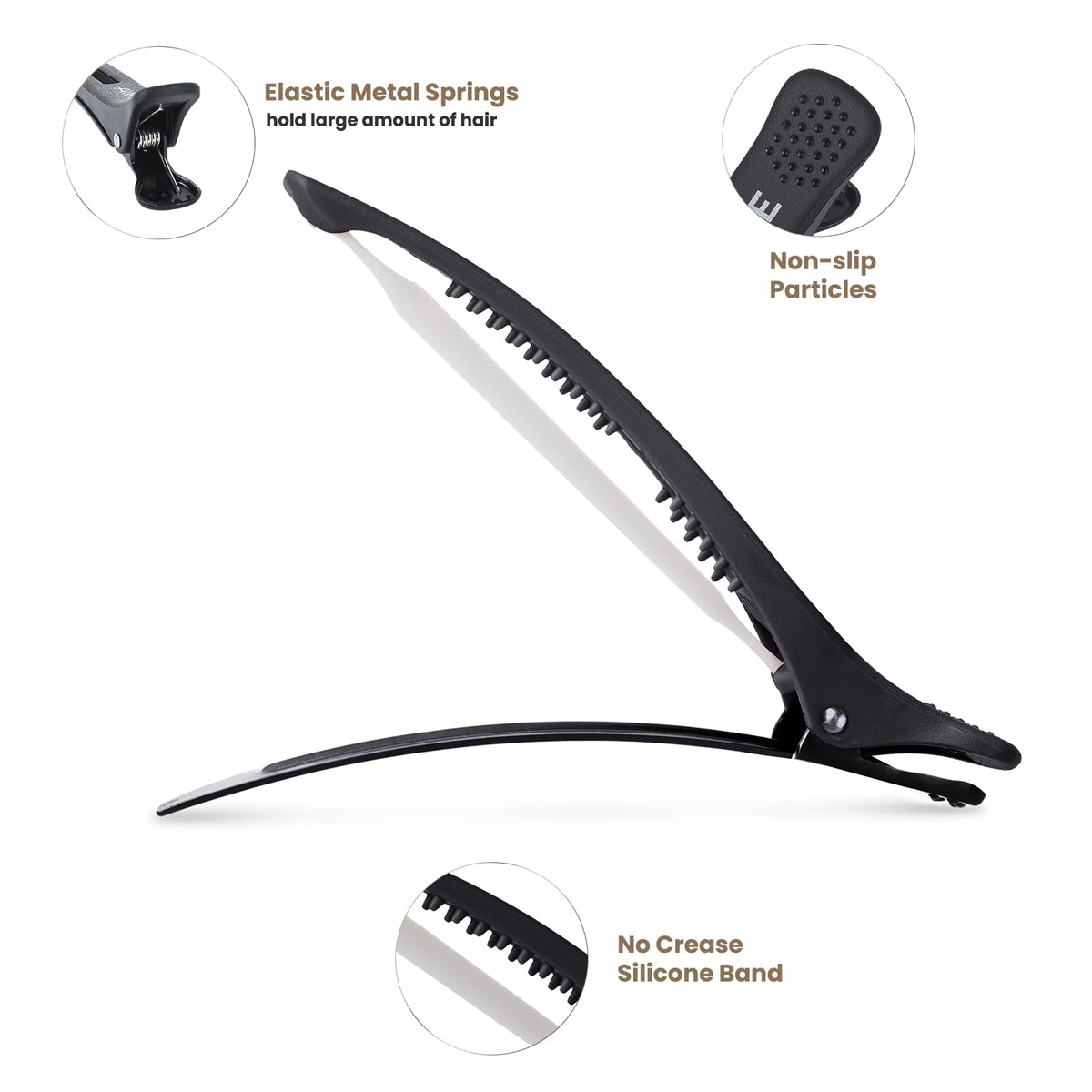 AIMIKE close-up of silicone band highlighting non-slip grip and hair protection