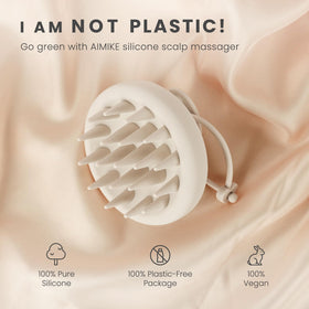 AIMIKE close-up of soft silicone bristles highlighting gentle exfoliation benefit