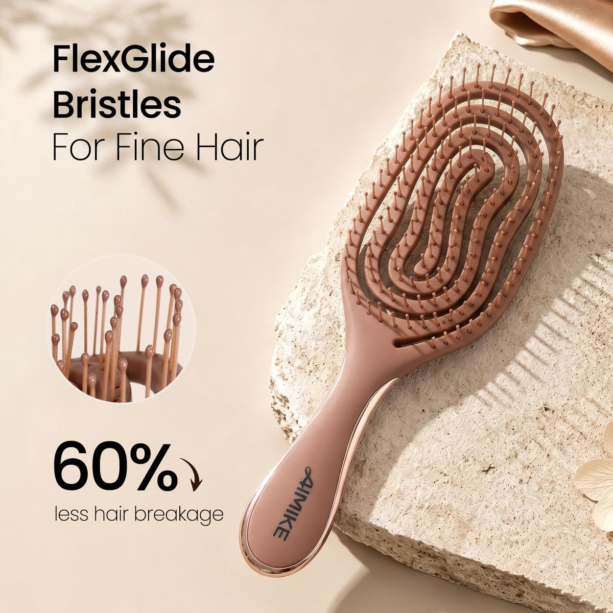 AIMIKE ergonomic silver handle offering secure comfortable grip for easier styling