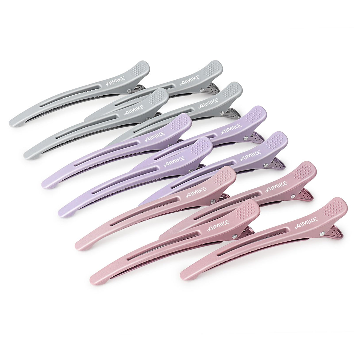 AIMIKE front view showing Morandi nude finish and clip set, professional look benefit