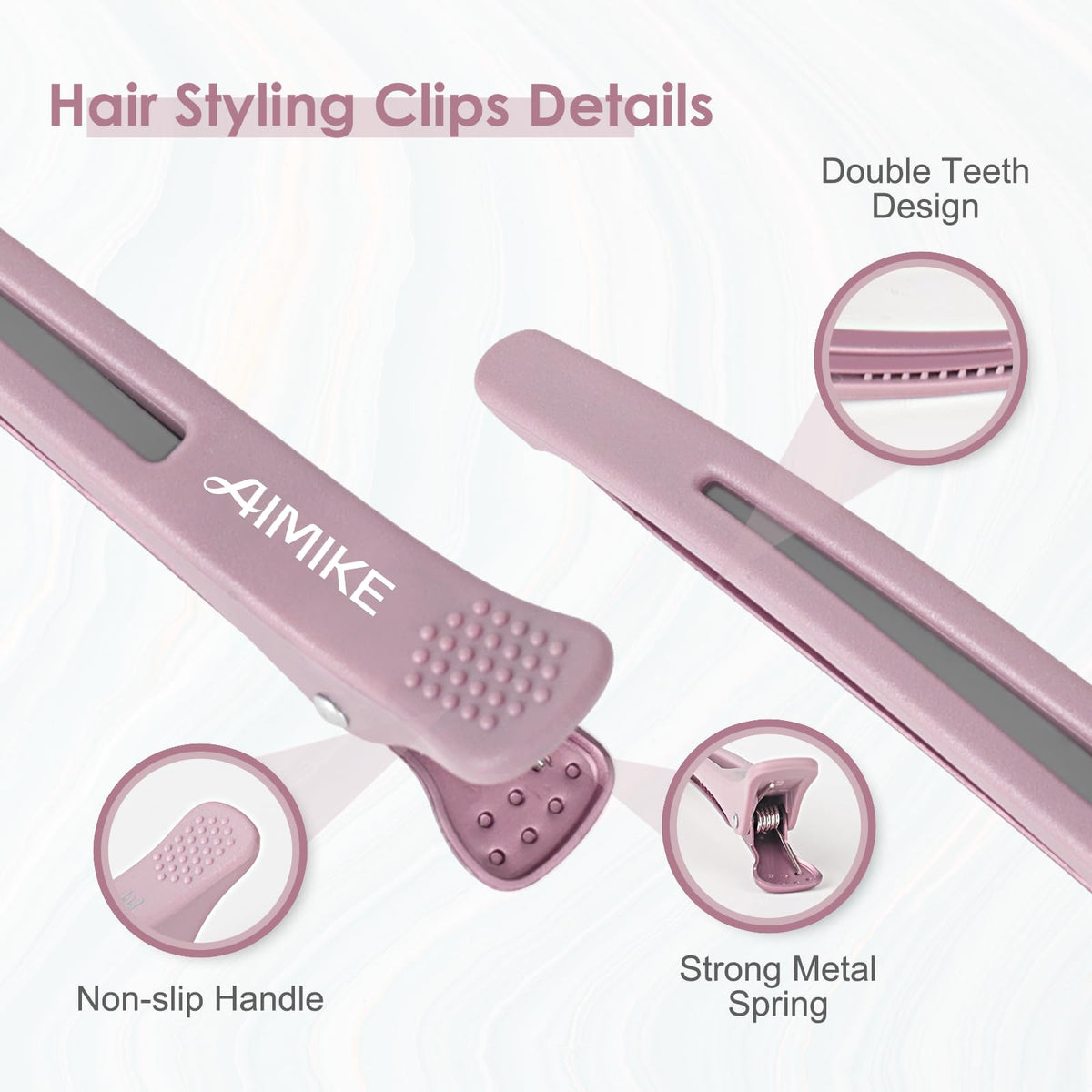 AIMIKE clip securing section during blow-drying for controlled styling