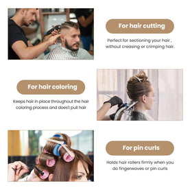 AIMIKE clips in use during salon sectioning demonstrating precision and control