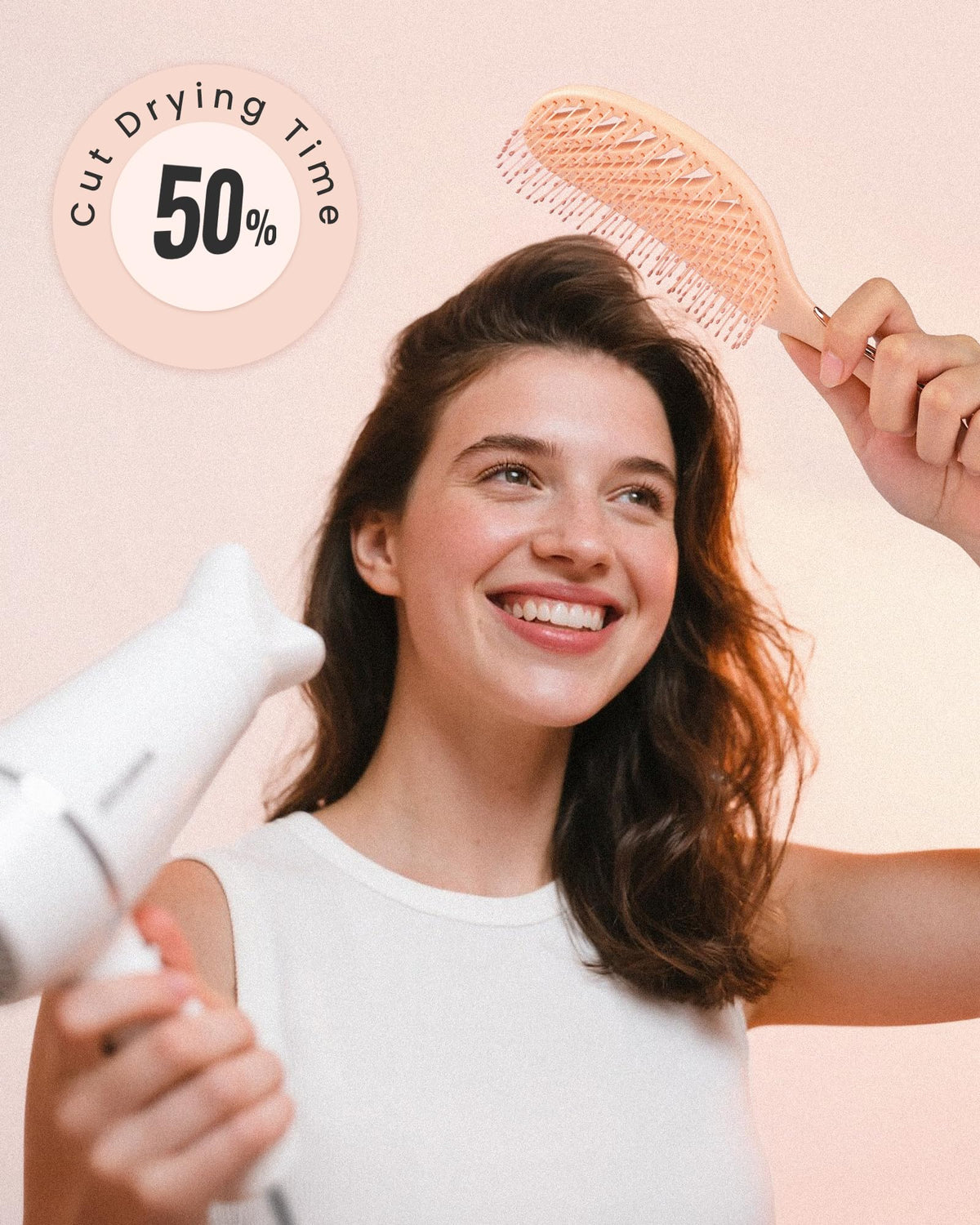 AIMIKE mom brushing child's hair showing gentle detangling for kids and sensitive scalps benefit
