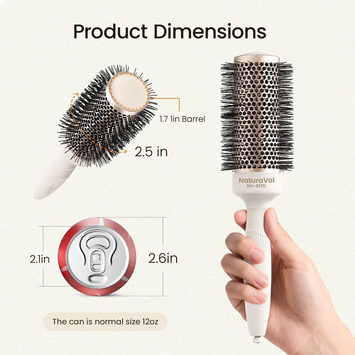 AIMIKE NaturaVol nylon bristles detail gripping hair gently without breakage
