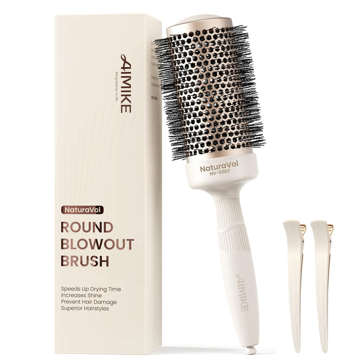 AIMIKE NaturaVol front view showing brush for fast volumizing blowouts