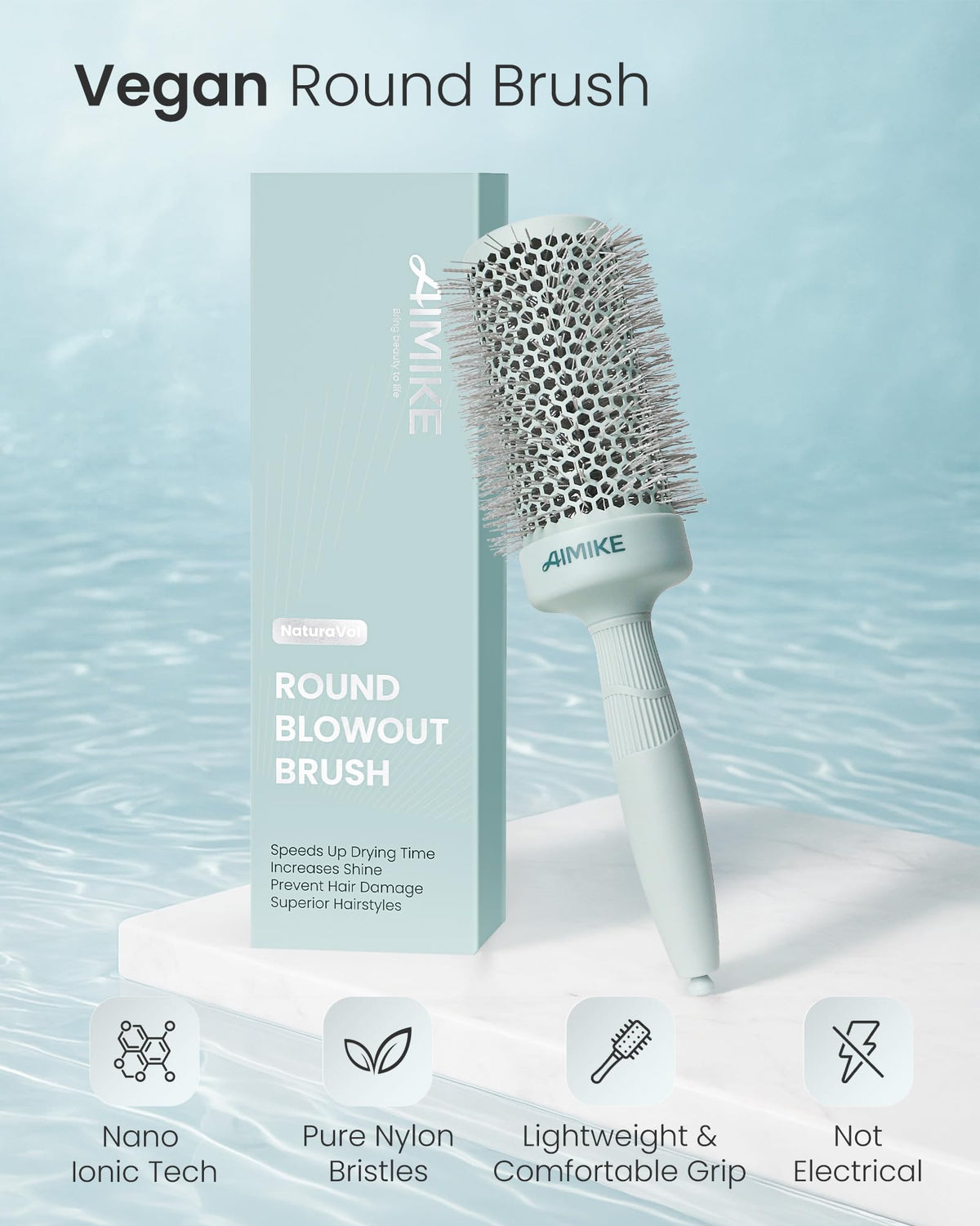 AIMIKE NaturaVol ergonomic rubberized handle providing steady control