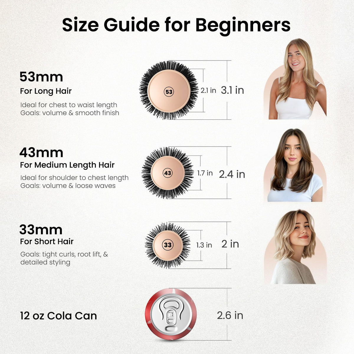 AIMIKE brush styling hair with blow dryer to boost volume quickly