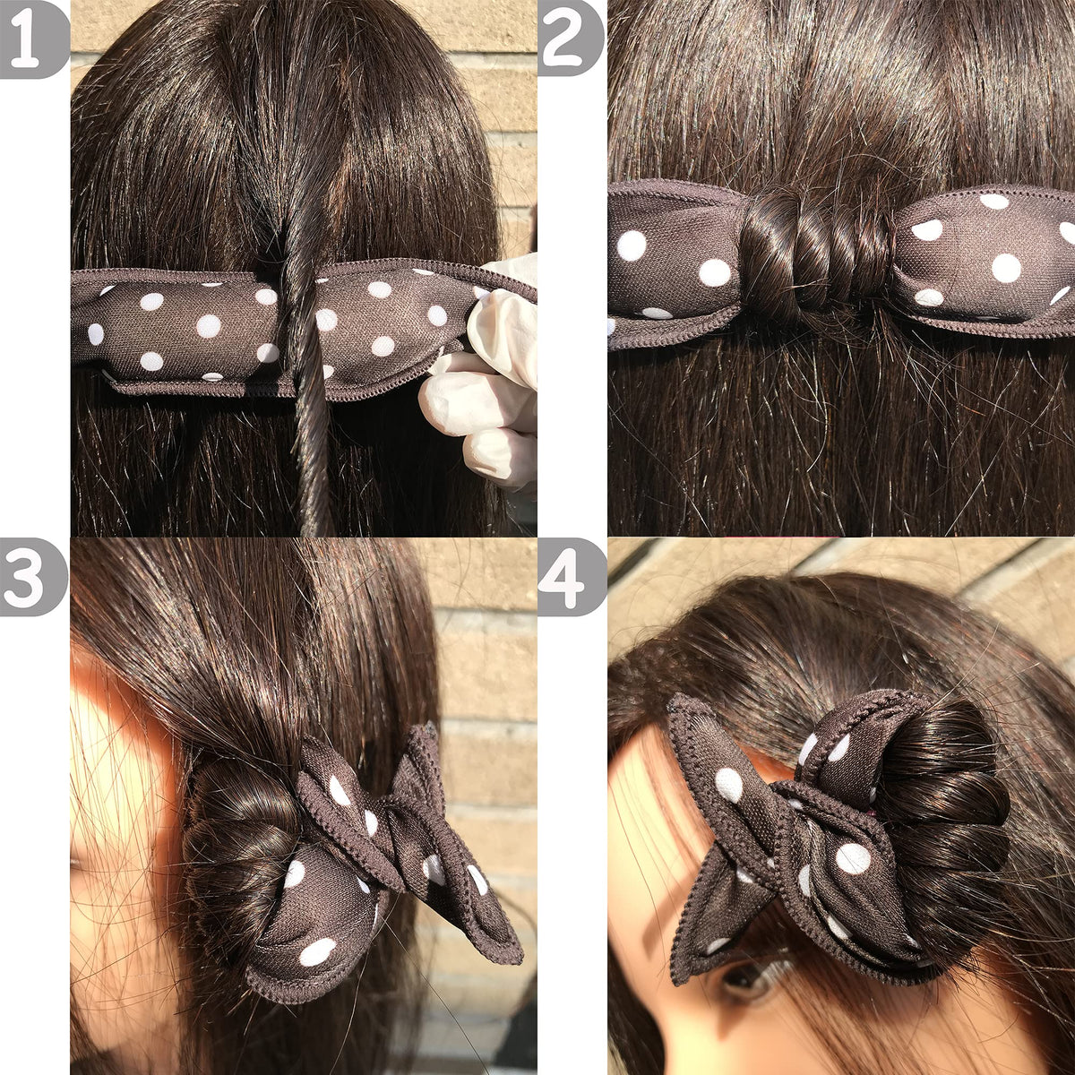 Aimin Hair rollers wrapped in long hair demonstrating comfortable overnight heatless curl formation
